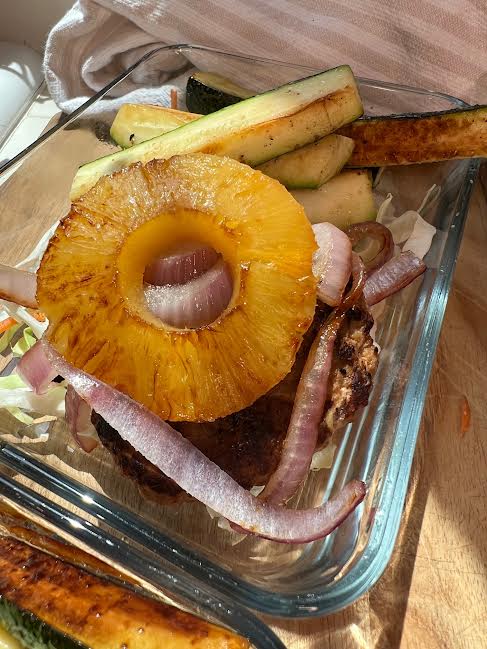 Recipe Box, Burgers with Spiralized Onion & Pineapple Salsa
