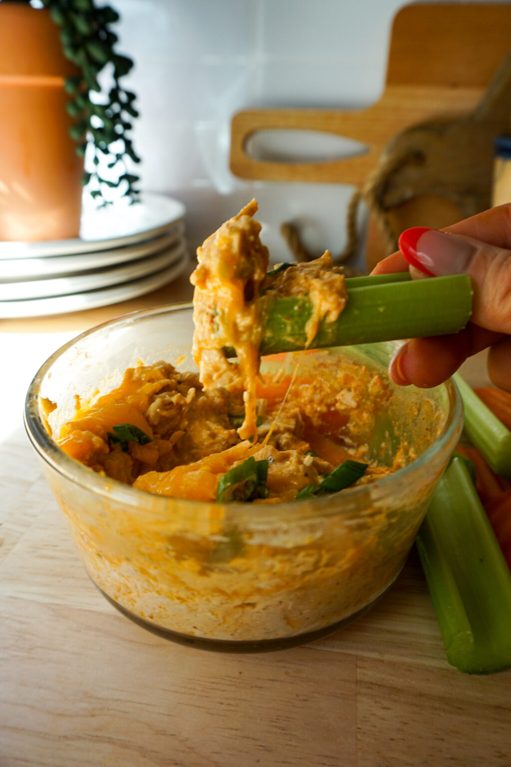 High Protein Buffalo Chicken Dip - Stokedathome.com