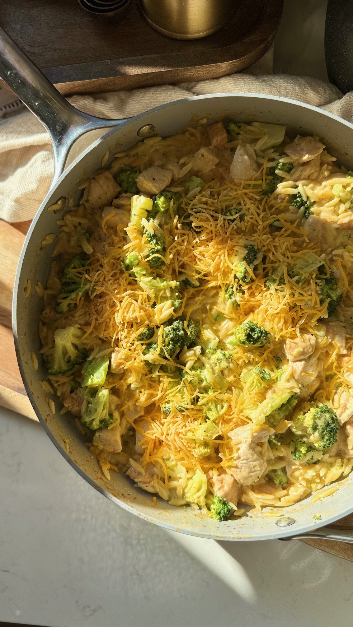 orzo broccoli skillet